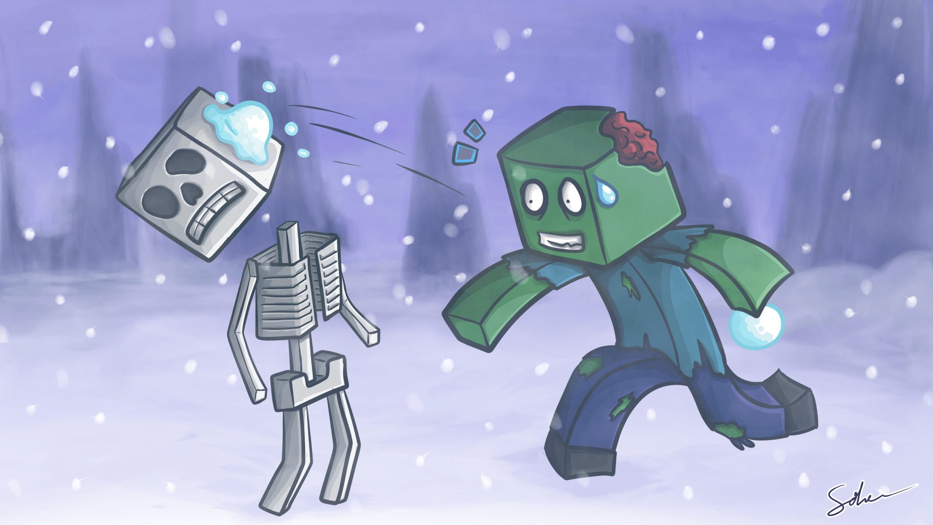 minecraft_snowball_fight_by_goldsolace-d5oe240