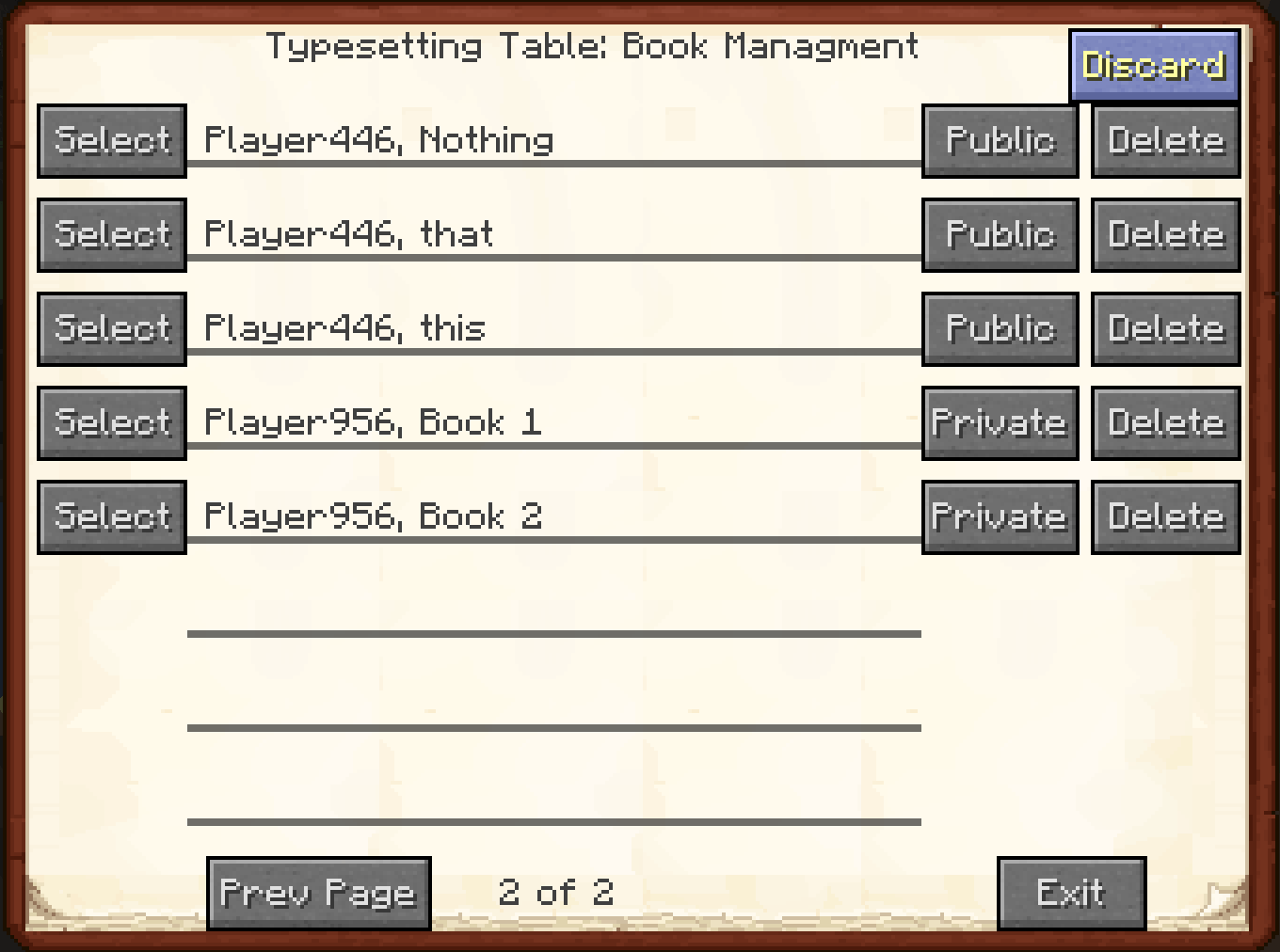 Bibliocraft - Typesetting Table - GUI