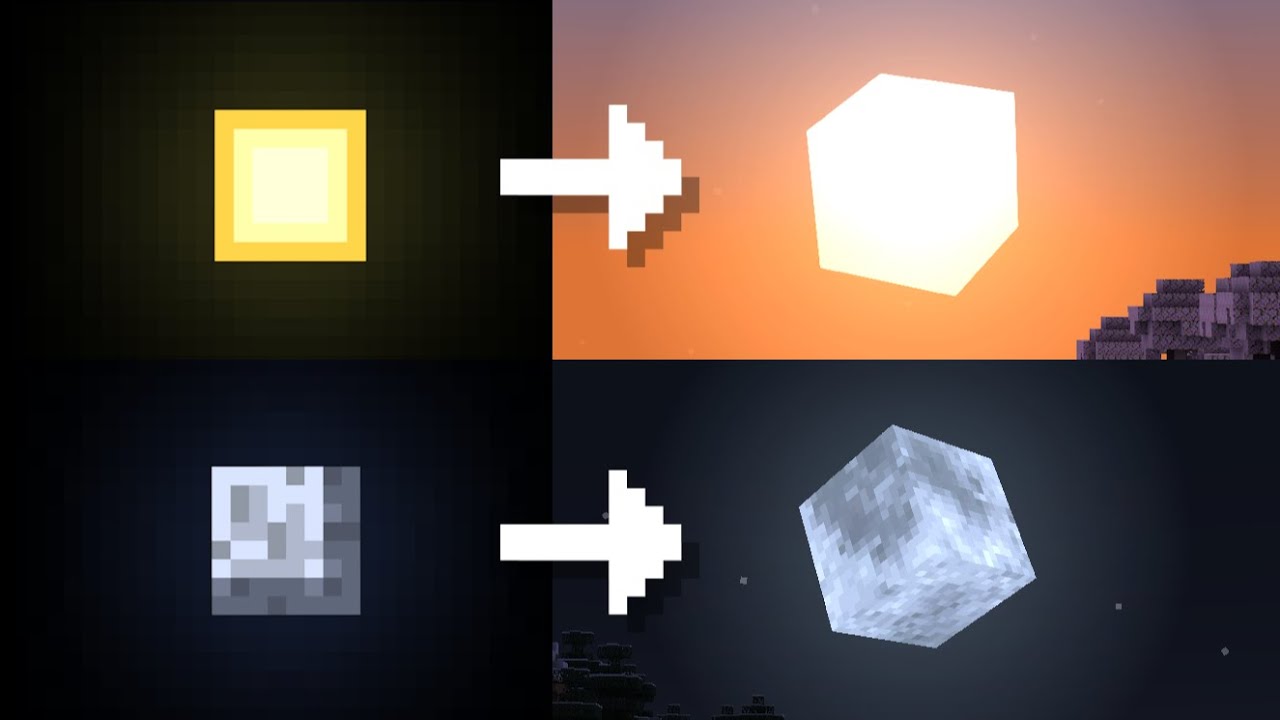 3D Sun and Moon in Minecraft - Resource Pack