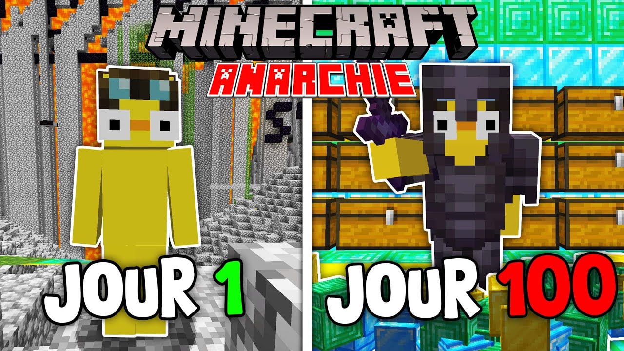 J’ai Survécu 100 Jours sur ce serveur Anarchie sur Minecraft... (2B2T)