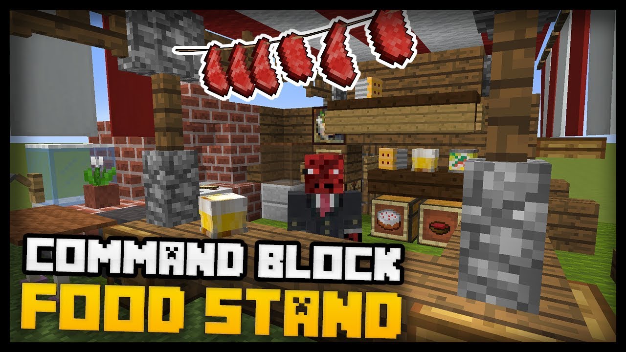 The PERFECT Minecraft COMMAND BLOCK FOOD STAND! (working BBQ, Water Dispensers & more!)
