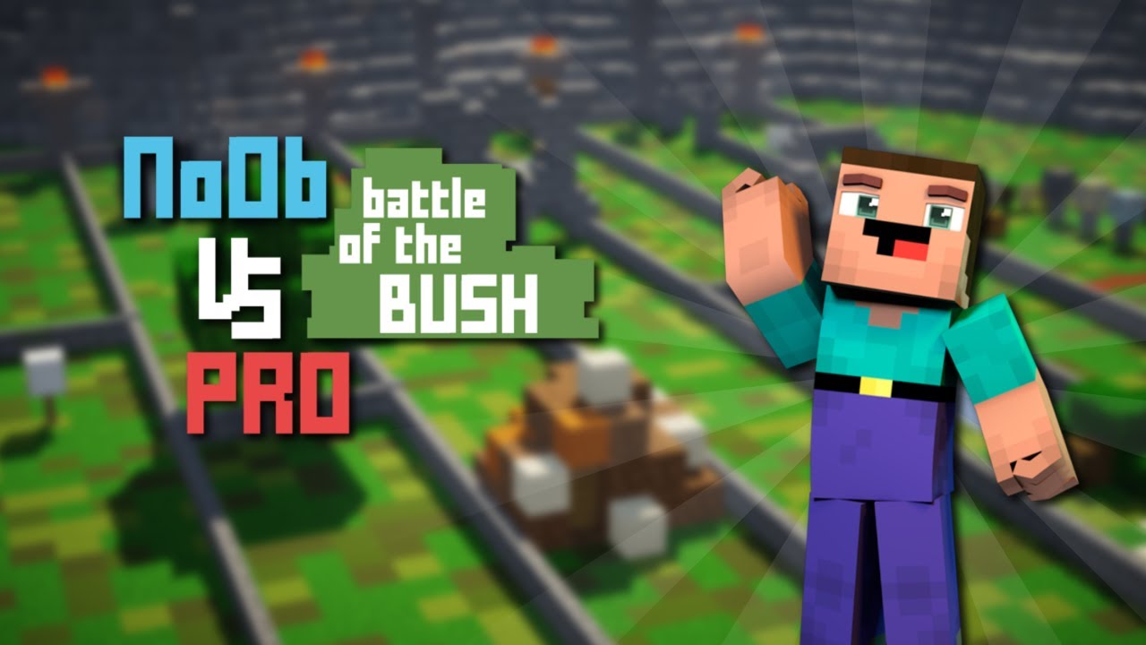 NOOB VS PRO - BATTLE OF THE BUSH | Minecraft Map