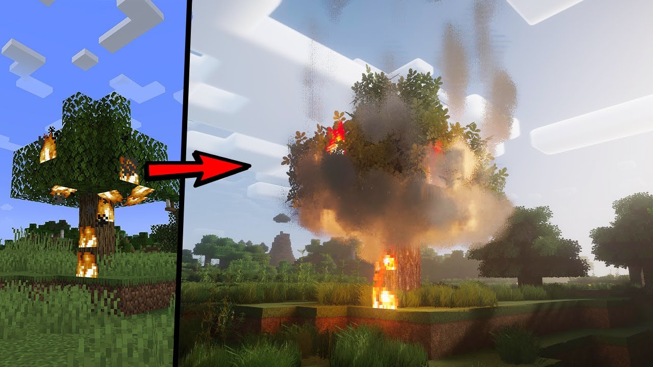 Realistic Smoke in Minecraft - Ultra Modded Gameplay - 4K