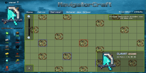 NavigatorCraft - La Carte, sur lequel vous verrez l'ensemble des campements des autres joueurs.