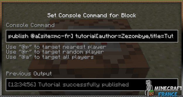 Tutoriel sur les command blocks - Minecraft-France Tutoriel sur les command blocks - Minecraft-France