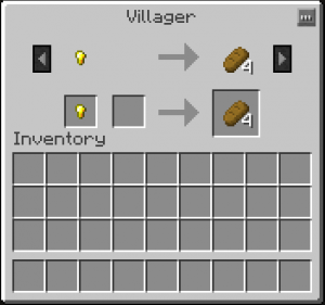 L'interface d'échange avec le villageois a maintenant changé.