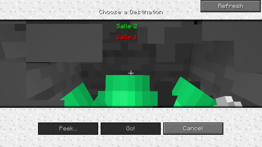 Floocraft : Interface de la cheminée pour choisir sa destination