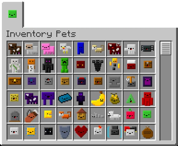 Les familiers d'Inventory Pets Les 69 familiers proposés par le mod Inventory Pets