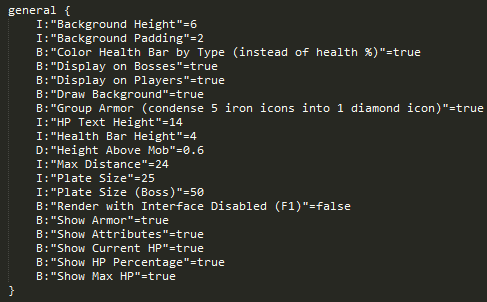 Fichier de configuration du mod Neat