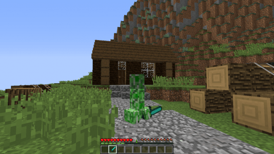 En multijoueur, prenez l'apparence d'un creeper pour exploser les maisons de vos ennemis. (Oui c'est du grief classe !)