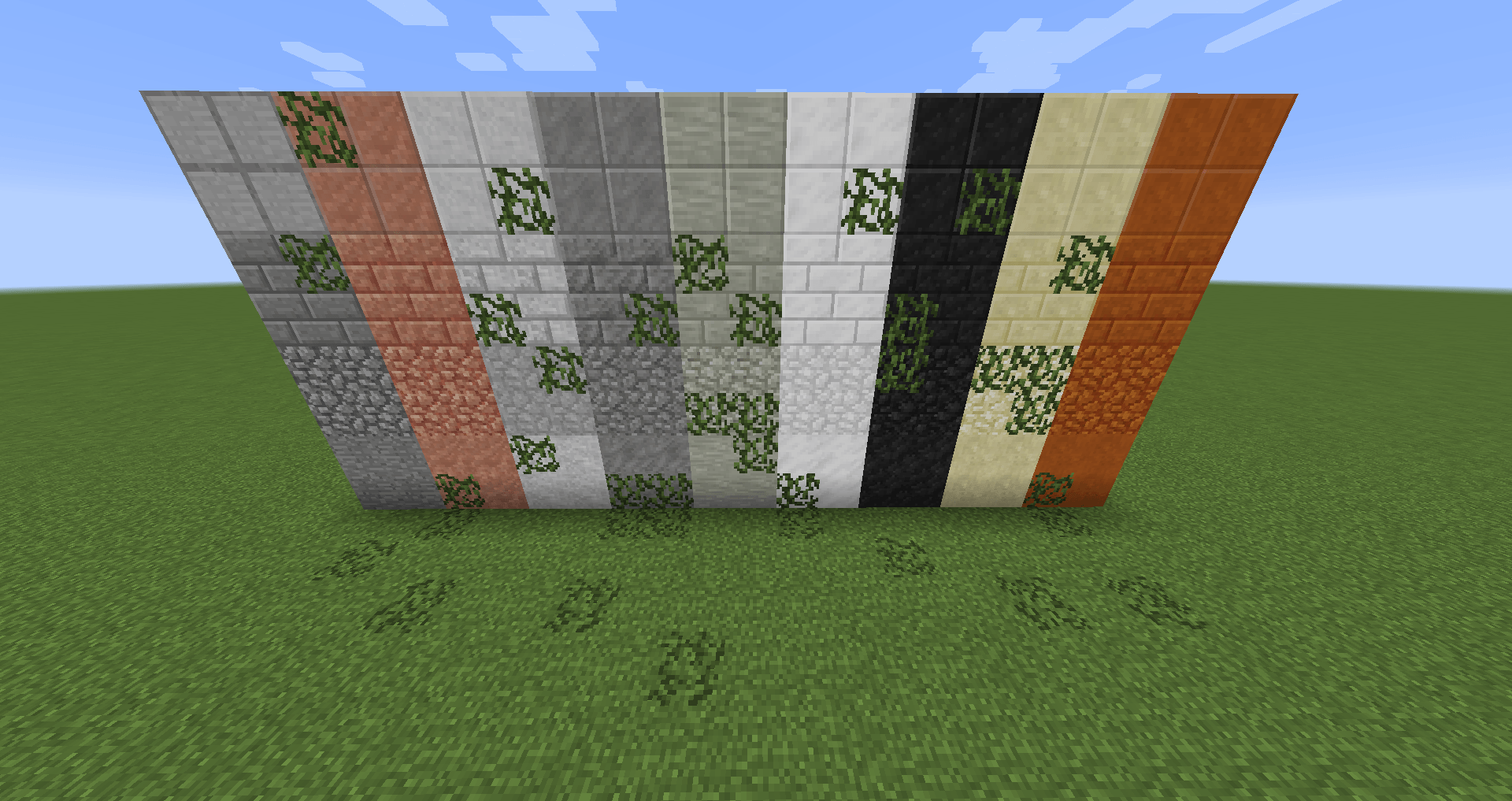 Lianes décoratives de Just Build It Lianes décoratives accrochées sur différentes faces d'une construction dans Just Build It