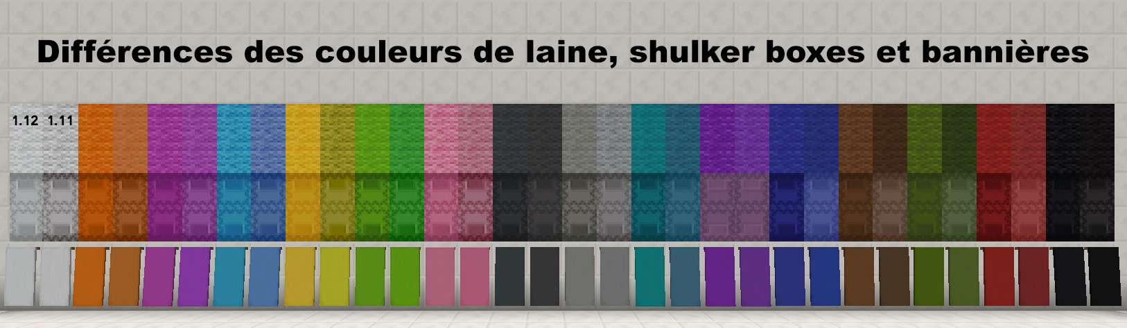 Nouvelle palette de couleurs de la version 1.12 de Minecraft