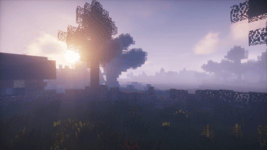Un lever de soleil dans Minecraft