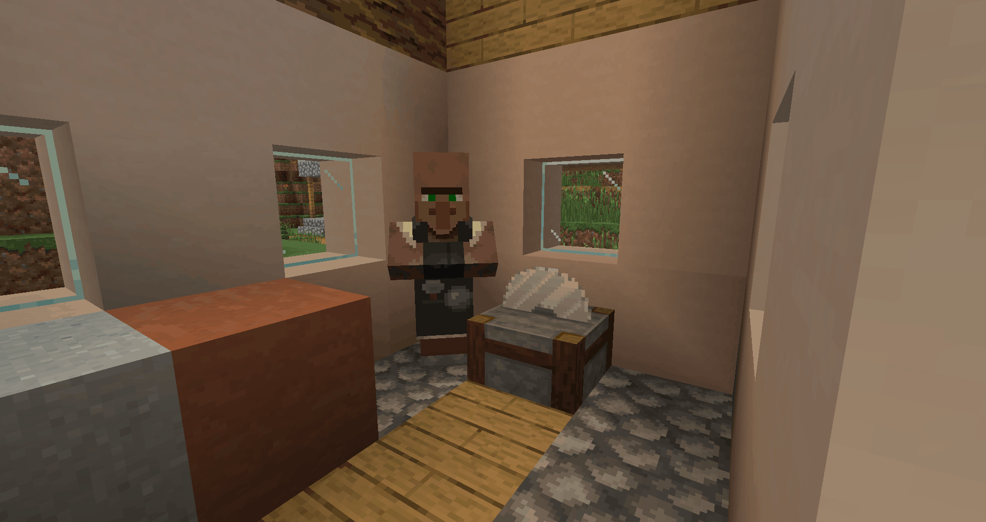 Un villageois dans Minecraft