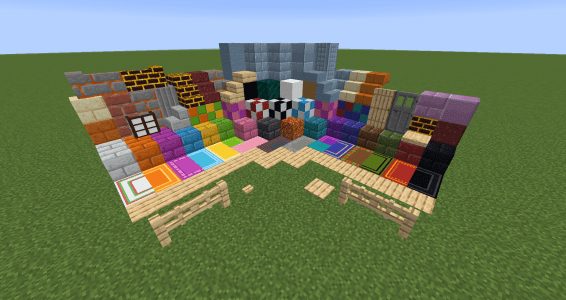 Un aperçu des blocs que propose le mod Minecraft Blockus