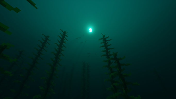 Une vue sous l'eau avec Chocapic Shader