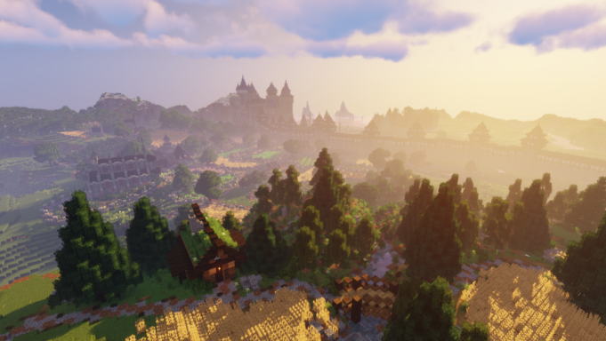 De grandes plaines avec divers arbres