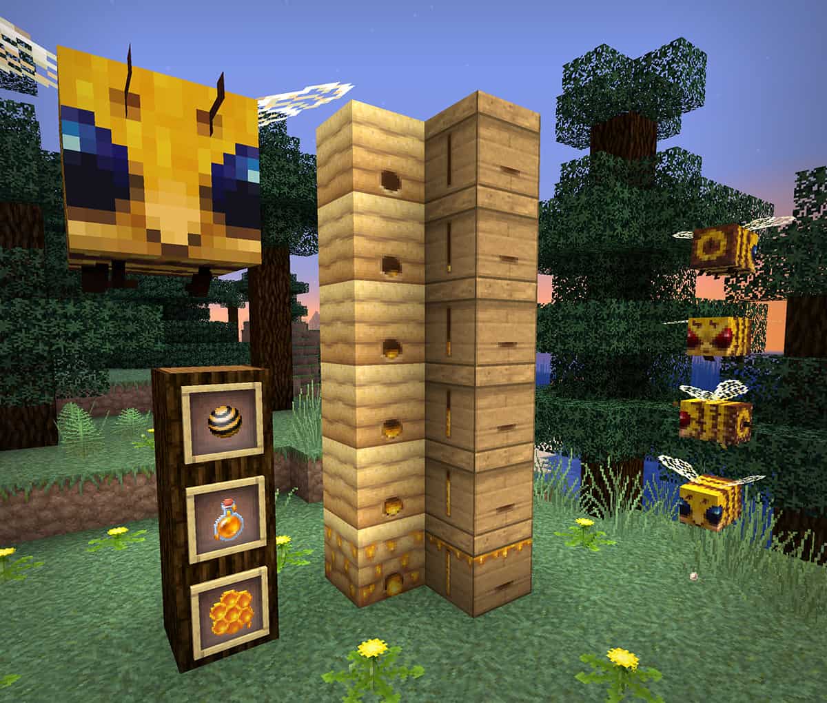 Resource pack Lithos : La mise à jour 1.15 de Minecraft avec les abeilles