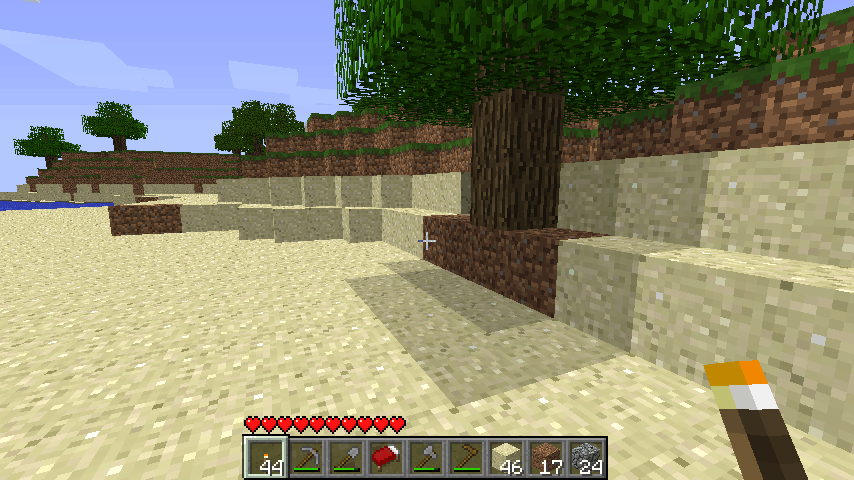 L'éclairage par défaut d'une torche dans Minecraft