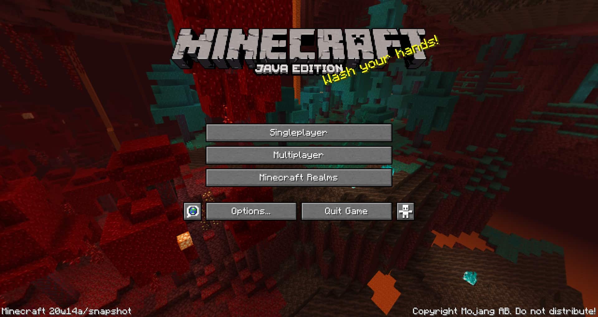 Nouvelle interface du menu principal de Minecraft 1.16