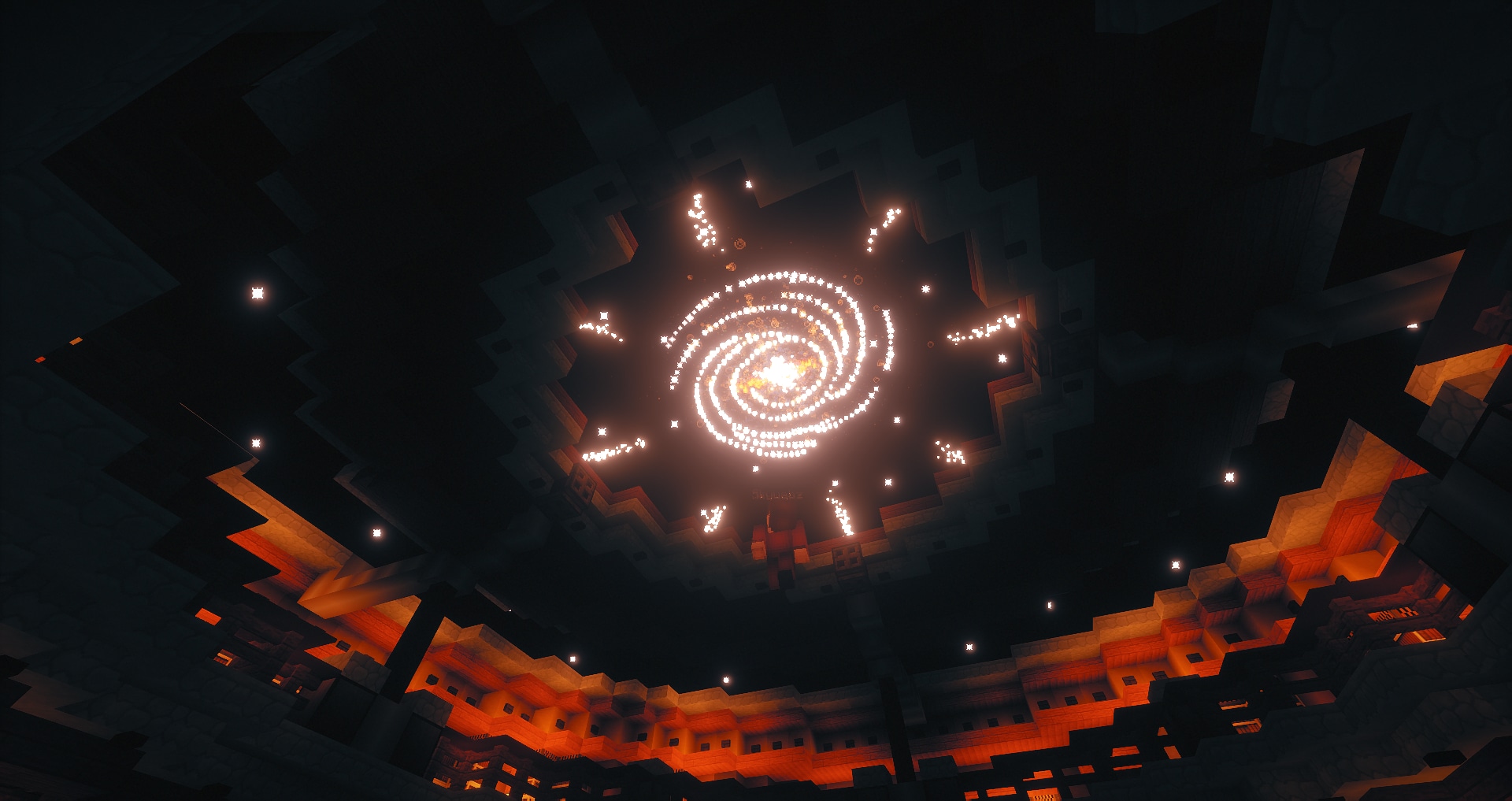 Un ciel animé dans le lobby de MagicCraft