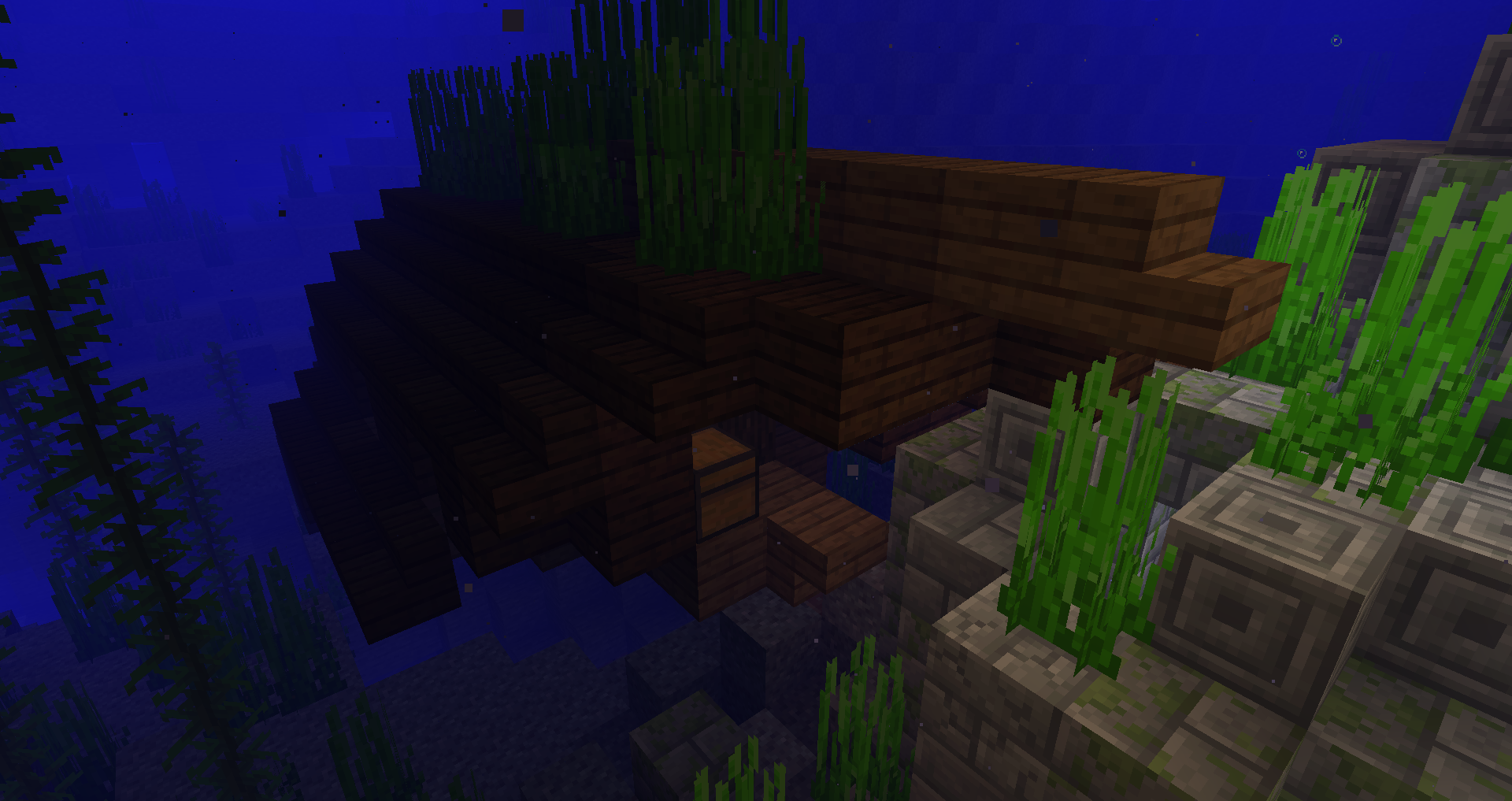 Epave d'un bateau dans Minecraft