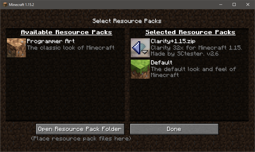 Comment installer un resource pack : Sélectionnez le pack de texture que vous avez installé