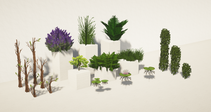 Cubed Textures - plantes en pot