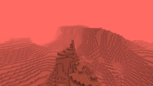 Paysage du biome des montagnes de roche martienne. 
