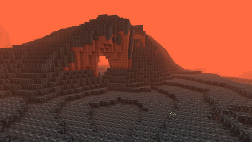 Paysage du biome des collines de basalte martien.