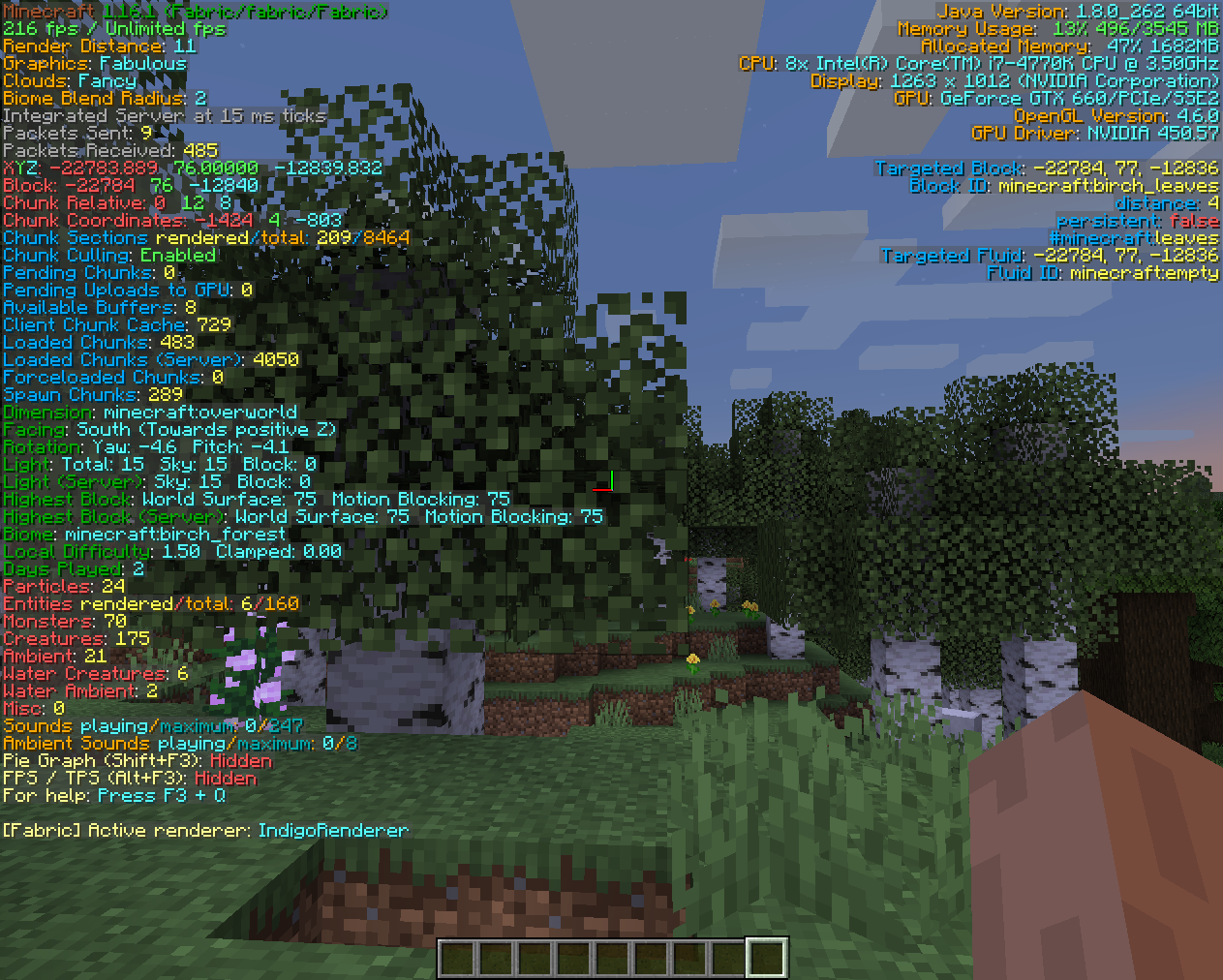 Personnalisation du menu F3 dans Minecraft