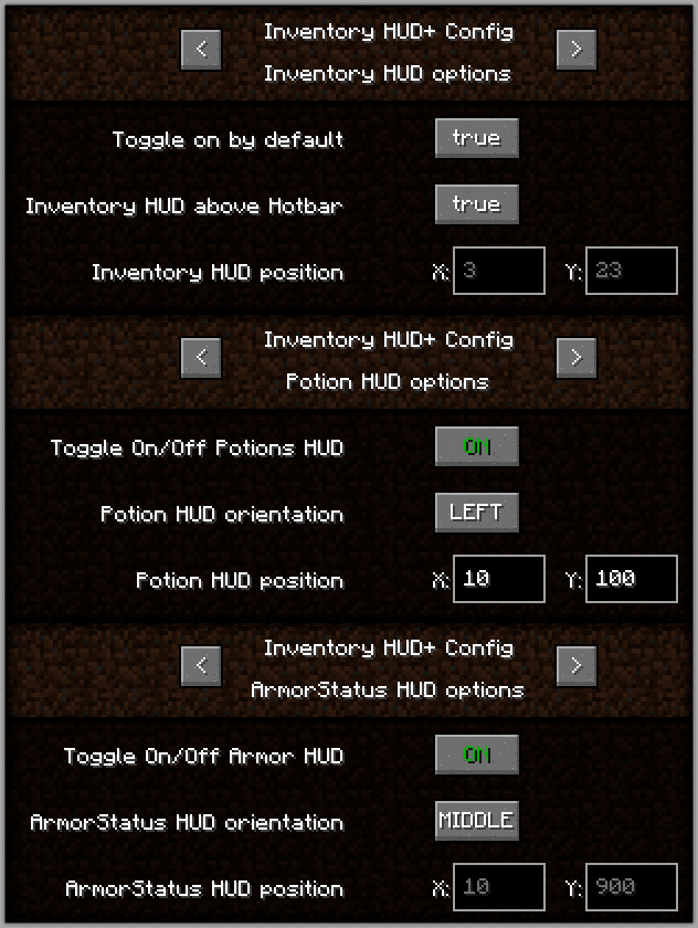 Menu de configuration