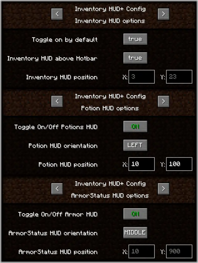 Menu de configuration