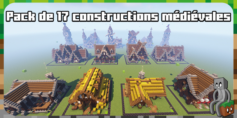Pack 17 constructions médiévales pour Minecraft