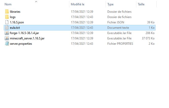 Fichier Eula Minecraft