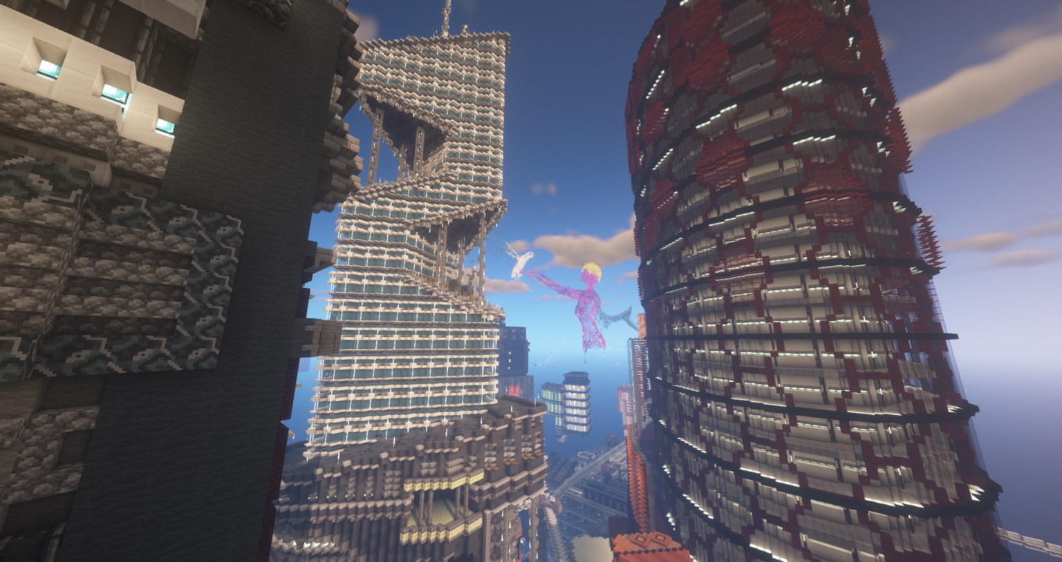 Minecraft cyberpunk skyscraper фото 34