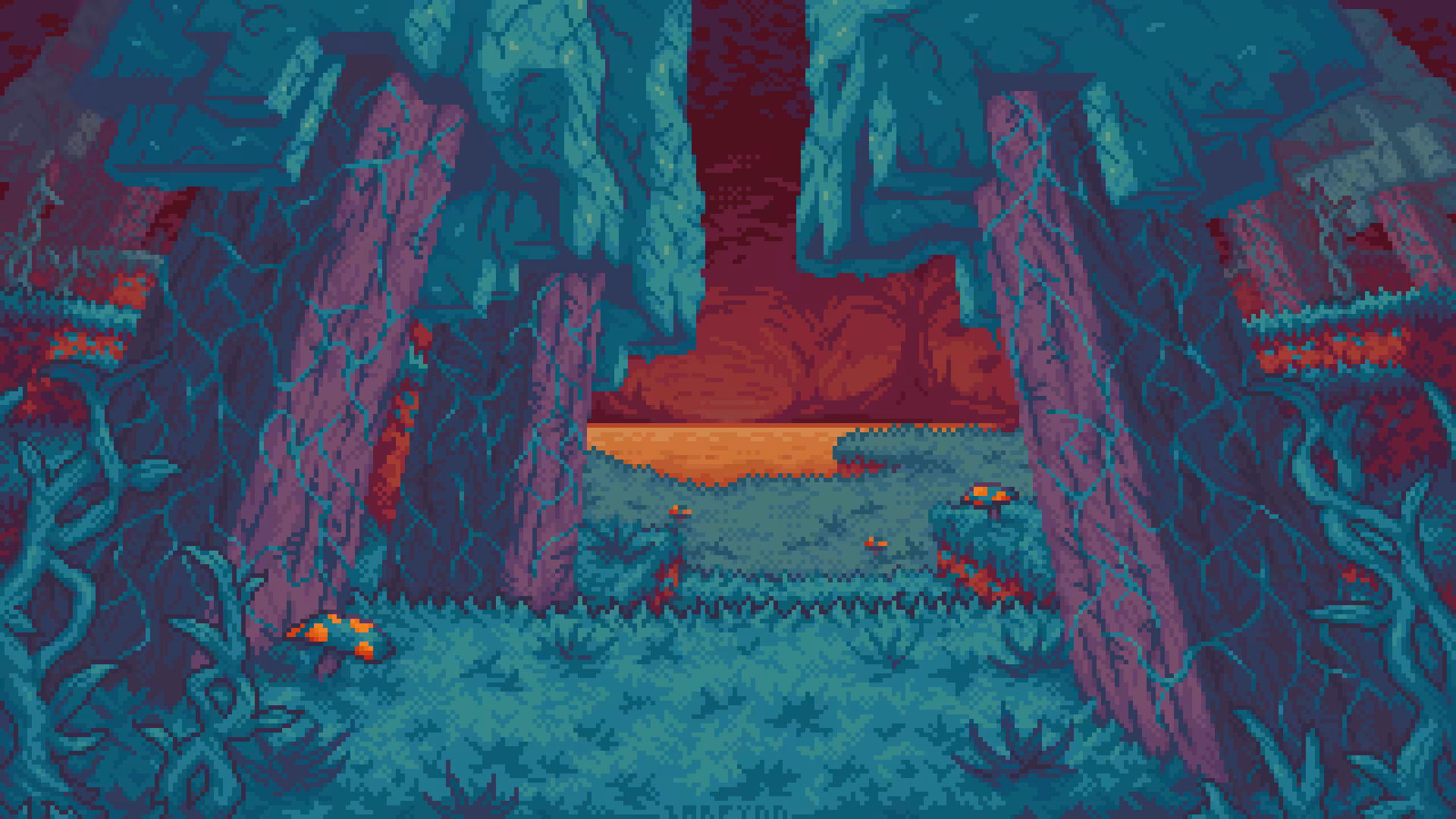 Fond d'écran Minecraft - Warped Forest