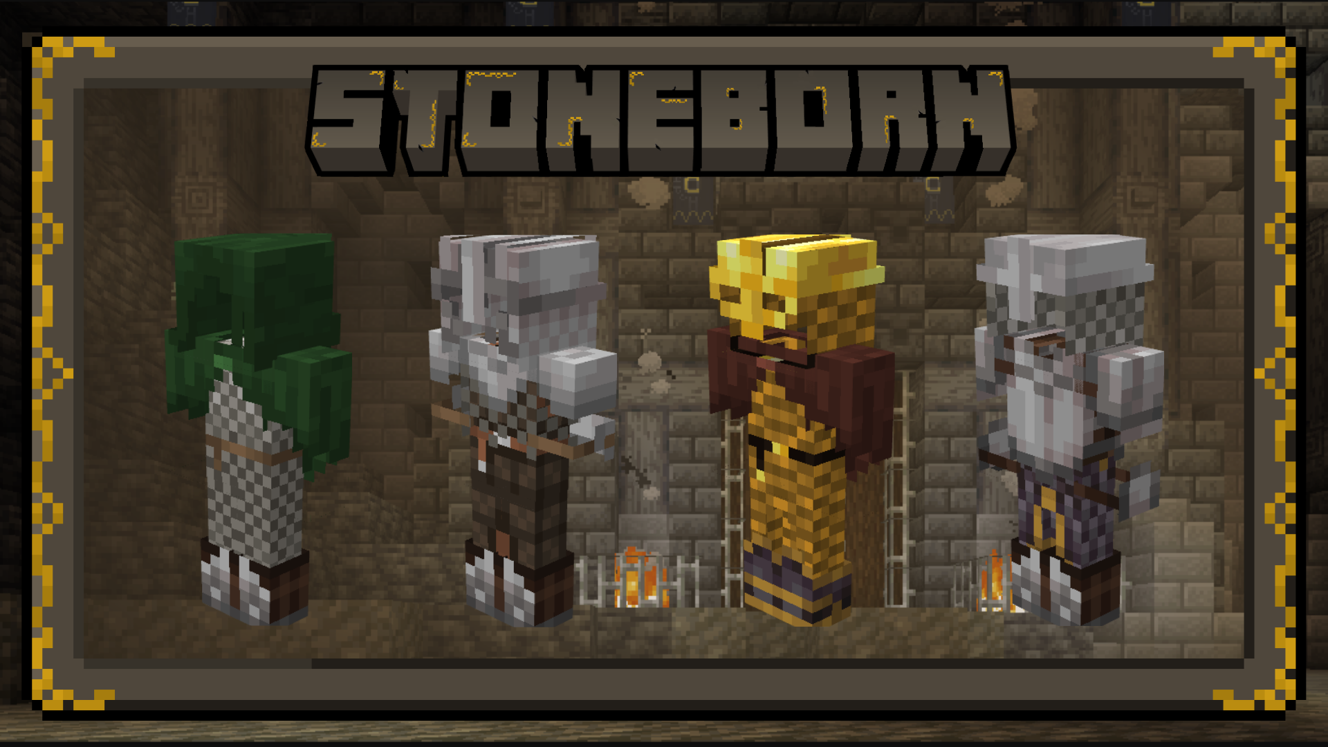 [1.7–1.11–1.12–1.16–1.17–1.18] 16 x 16 [Resource Pack] Stoneborn – Gear Overhaul Armures-modulaires