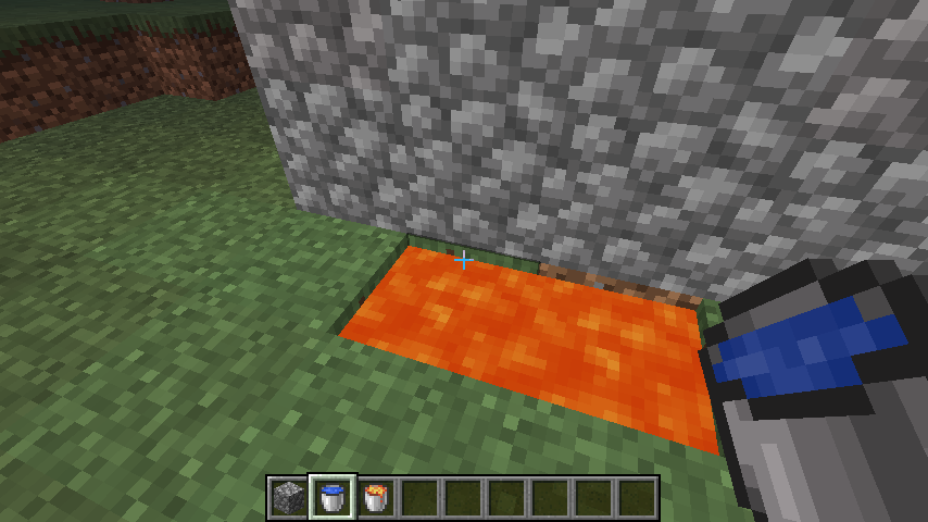 eau dans lave minecraft