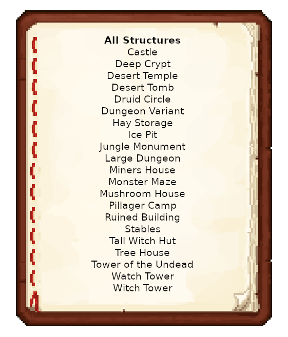 liste structures dunegon enhanced