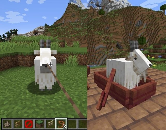 Transporting a Goat in Minecraft