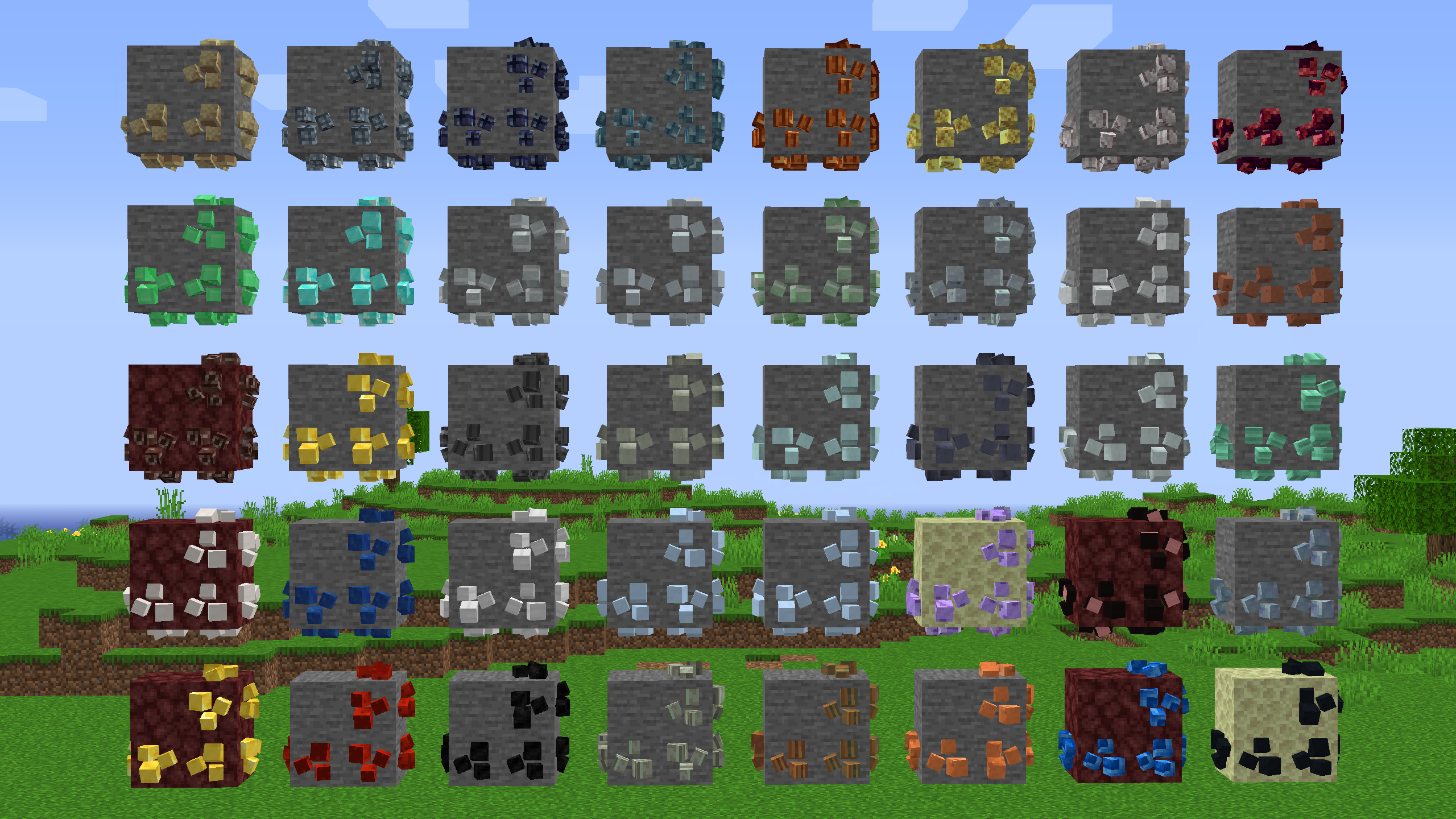 Better 3D Ores - Tous les Minerais de jour