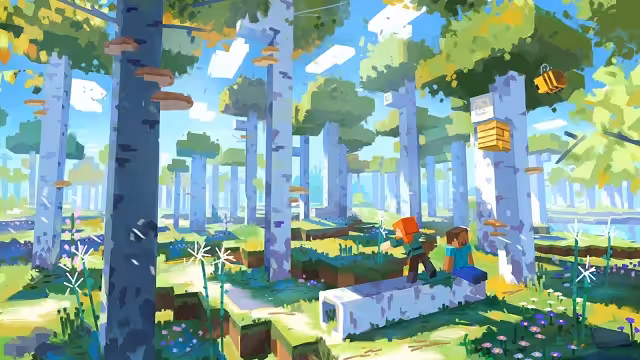 foret bouleau minecraft