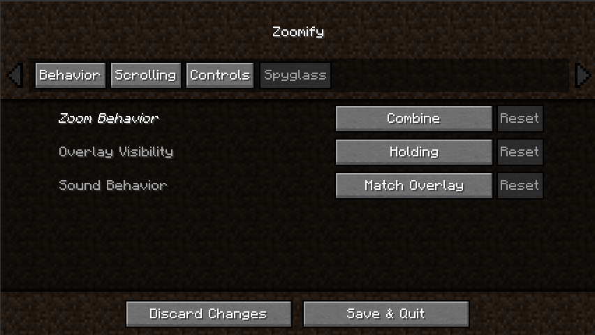 spyglass settings page