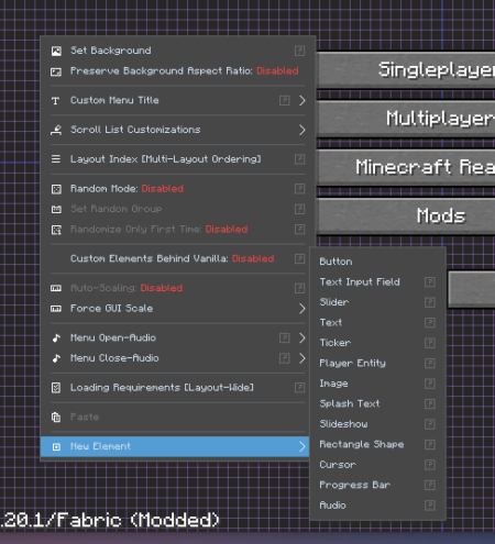 [Mod] FancyMenu [1.8.9 - 1.21.11] - Minecraft-France
