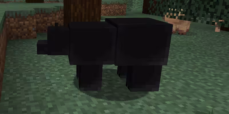 Ours noir dans Minecraft ajouté par le mod Bear Minimum