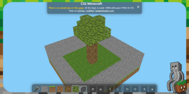 Un clone de Minecraft en 3D réalisé uniquement en HTML et CSS