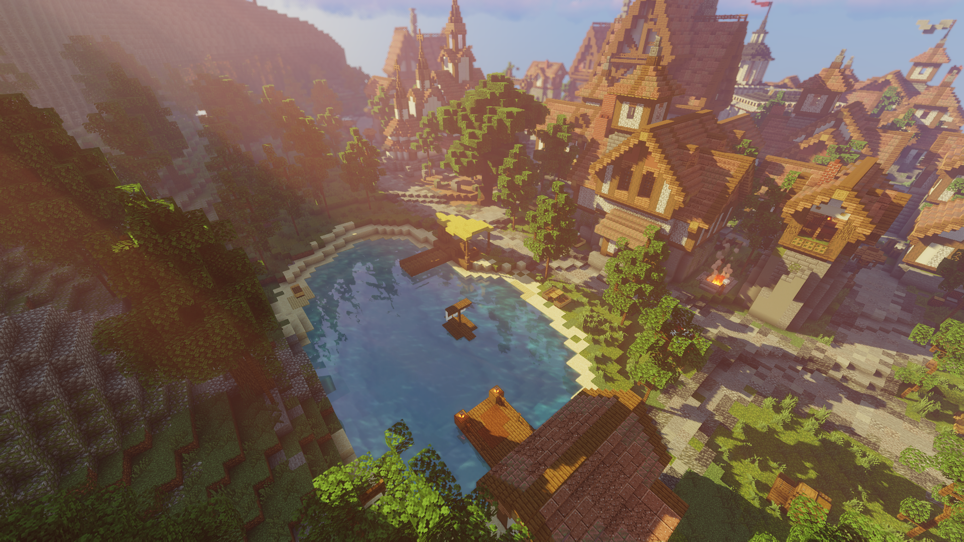 Lac de pêche du serveur Minecraft