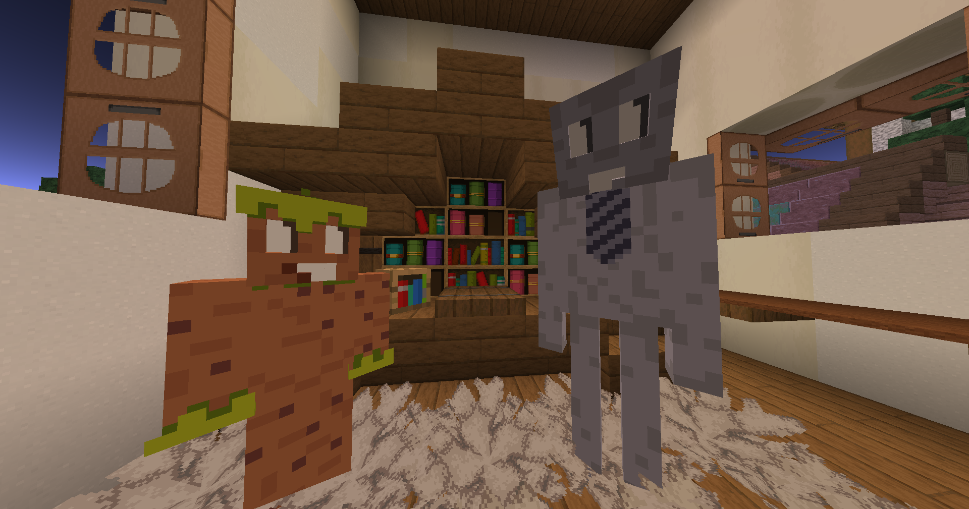 Endy et Dirty, les fidèles mascottes de Minecraft-France sur le serveur Minecraft !