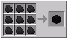 Craft du bloc de charbon